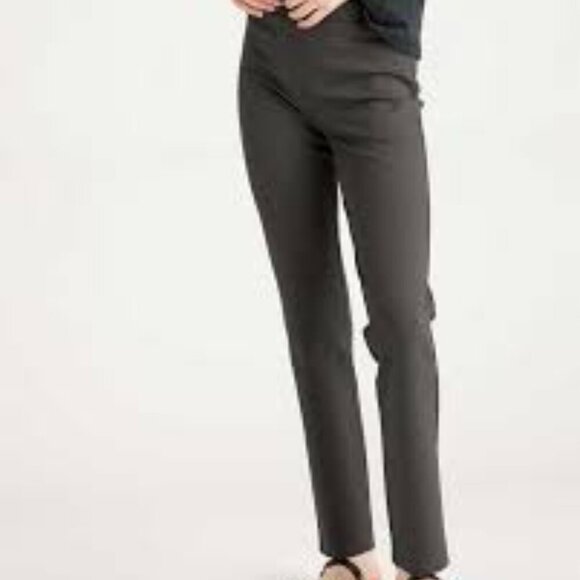 Quince Ultra-Stretch Ponte Straight Leg Pants in Charcoal - Picture 1 of 8